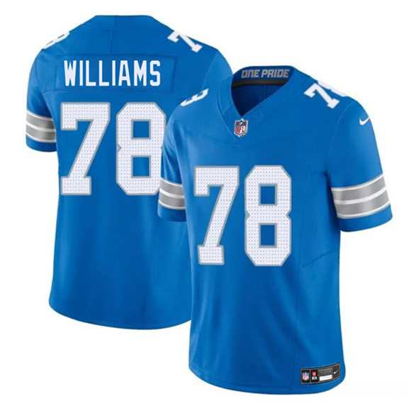 Men & Women & Youth Detroit Lions #78 Tyleik Williams Blue 2025 Draft F.U.S.E. Vapor Limited Stitched Jersey